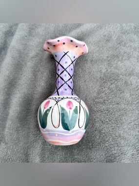 Vintage 1990’s Ashley Collection by Cardinal Inc. - Small Hand Painted Vase